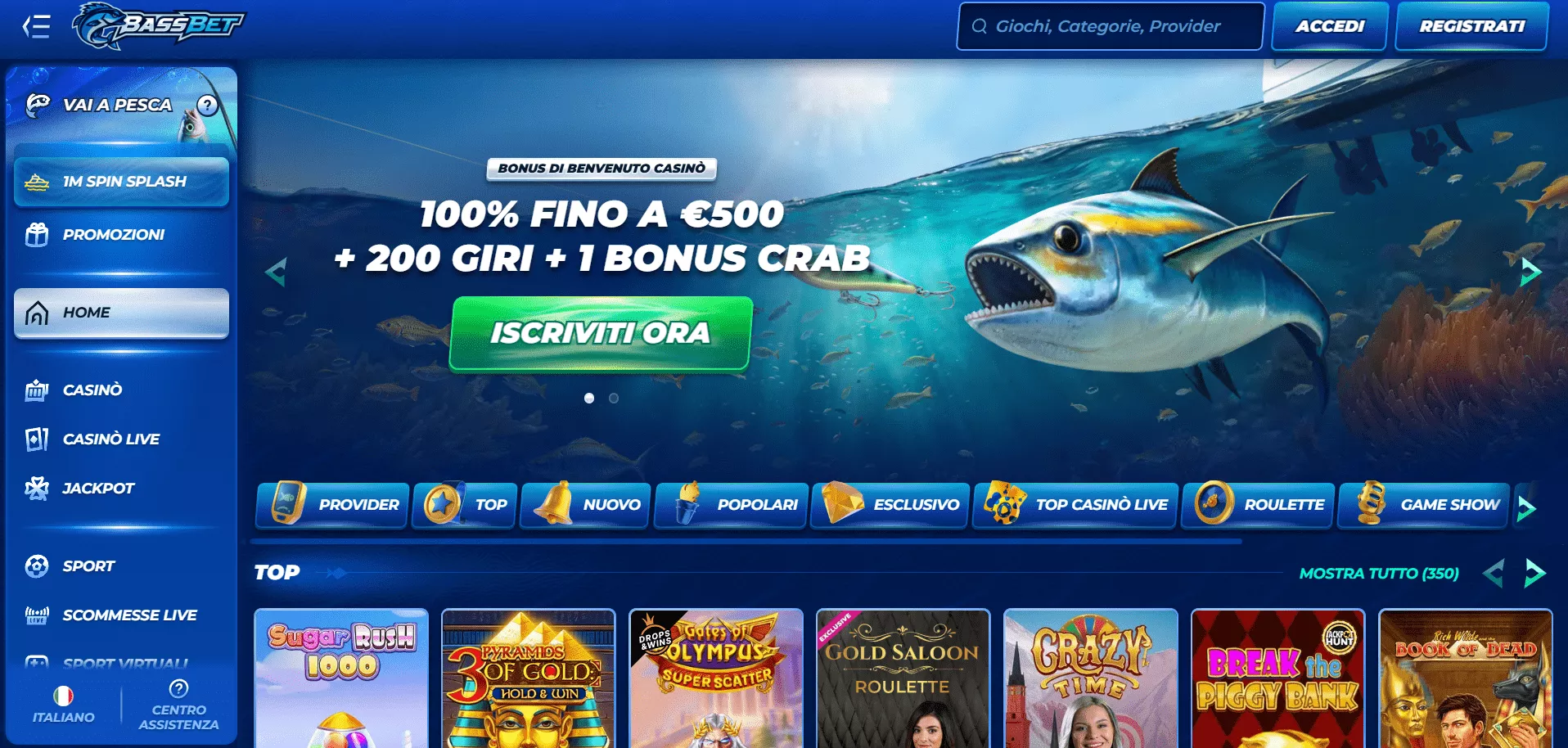 Bassbet Pagina principale